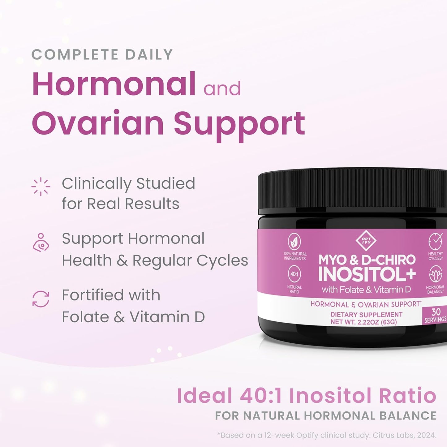 Inositol+ Flavorless Powder - Hormone Balance & Healthy Ovarian Support for Women